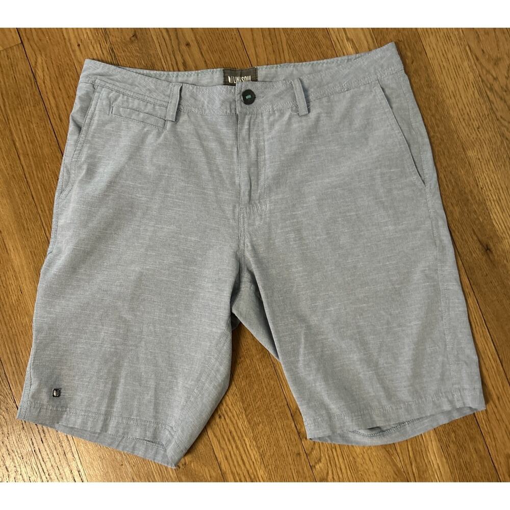 Mens LINKSOUL heather blue flat golf shorts size 34 *B8